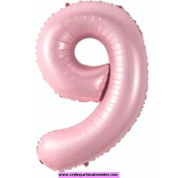 9 Rakam Pembe Folyo Balon